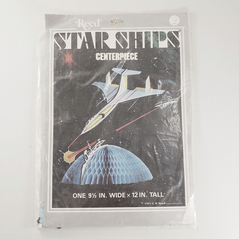 Vtg Star Ship Centerpiece Honeycomb Tissue 1977 Party Supply Atomic Space Retro